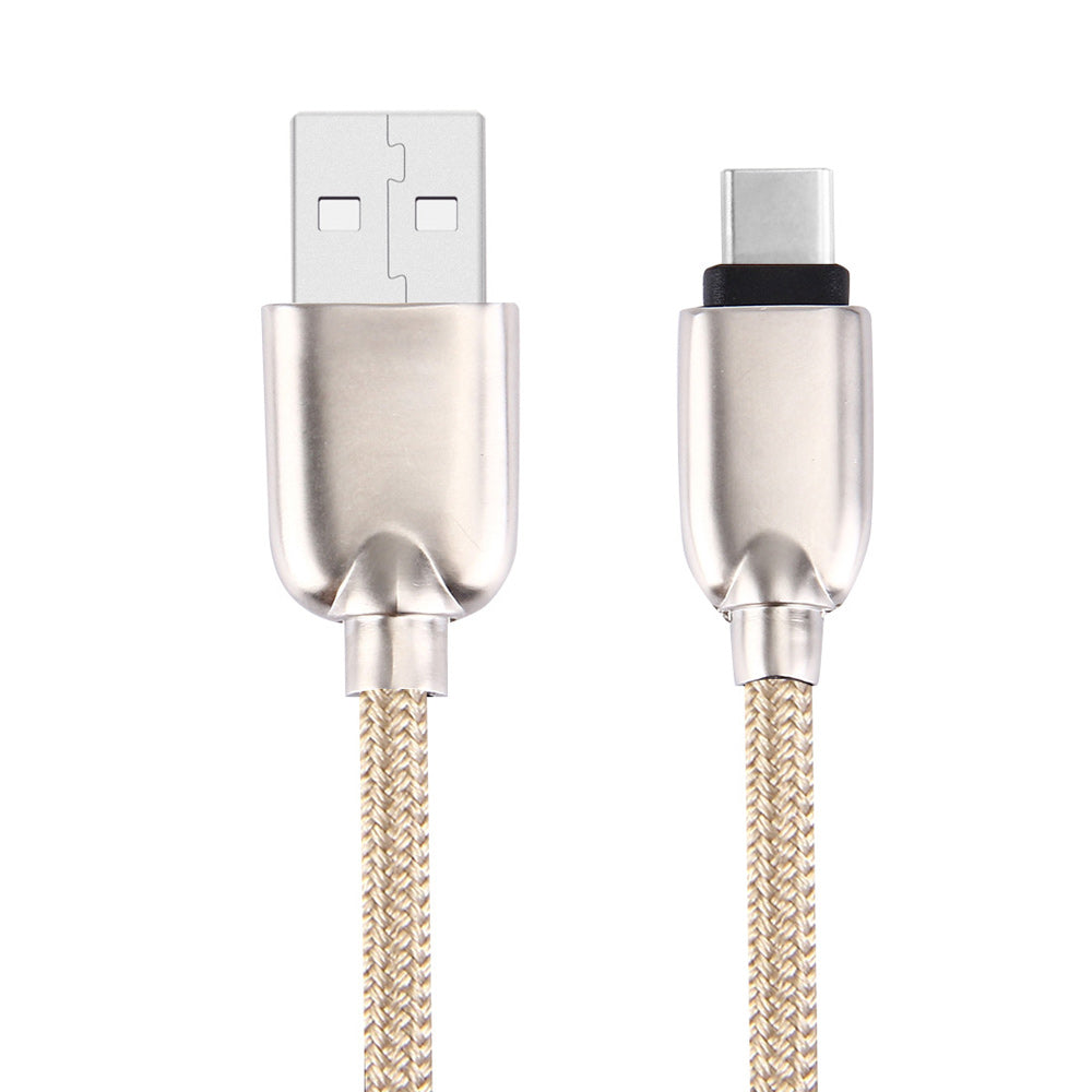 1m Zinc Alloy Woven USB Type-c Charging Data Cable for HTC 10/LG G5