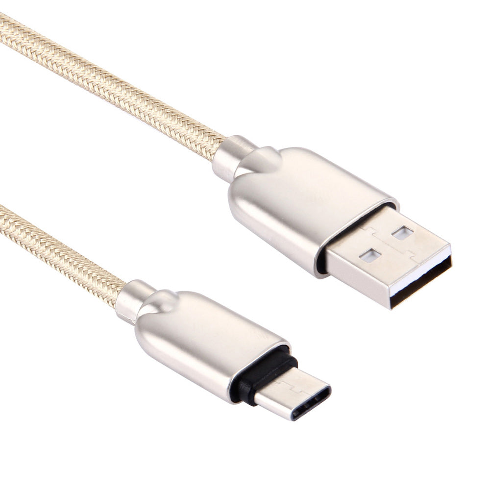 1m Zinc Alloy Woven USB Type-c Charging Data Cable for HTC 10/LG G5