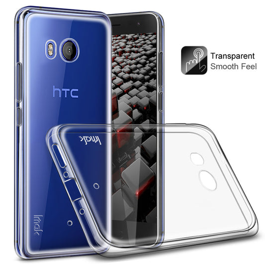 IMAK Glossy Clear TPU Soft Case Shell + Screen Protector Film for HTC U11