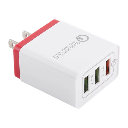 AR-QC-03 2.1A Fast Charger Travel USB Wall Charger Adapter with 3 Ports