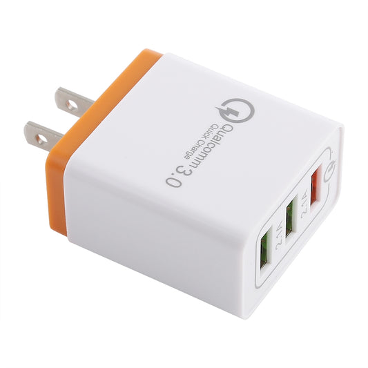 AR-QC-03 2.1A Fast Charger Travel USB Wall Charger Adapter with 3 Ports