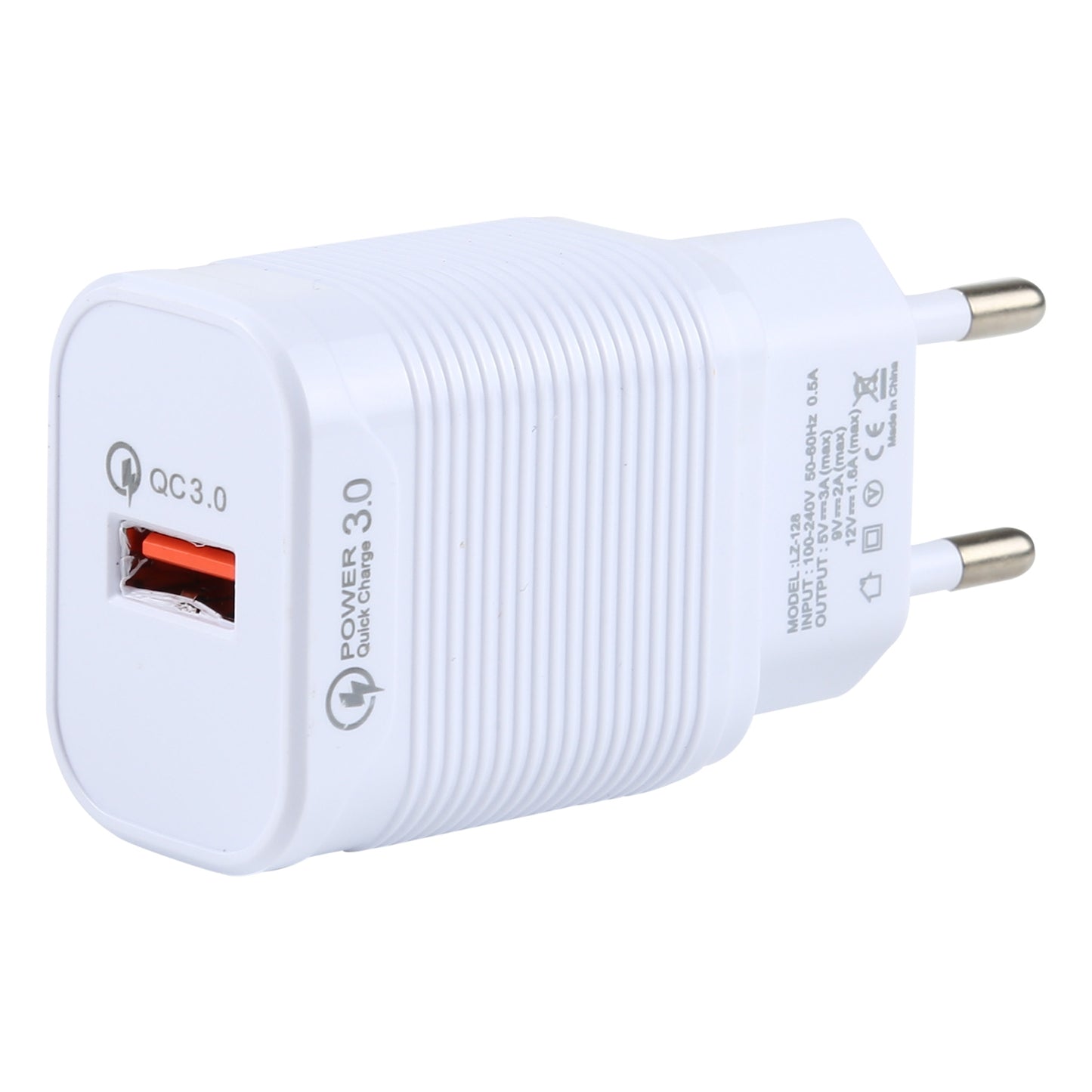 LZ-728 2 in 1 QC 3.0 18W [EU Plug] Travel Charger + USB to Lightning 8 Pin Data Cable, 1m