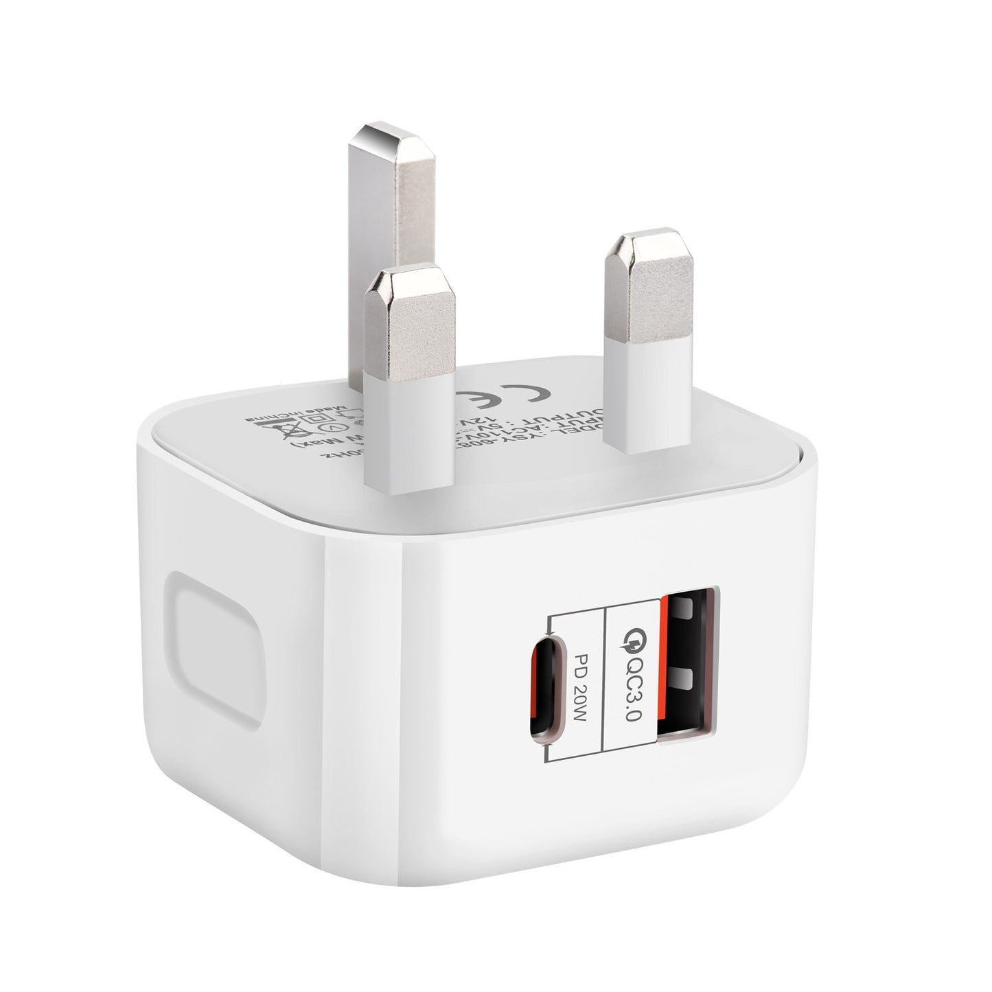 YSY-6087 PD 20W+QC 3.0 Dual Port Wall Charger Travel Power Adapter