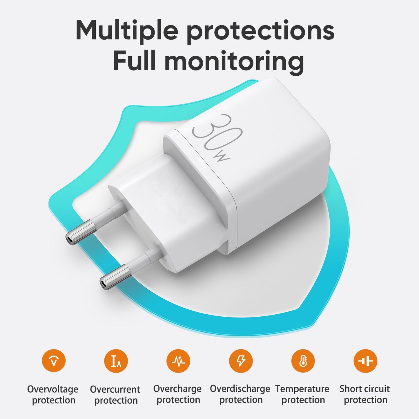 JOYROOM JR-QP303 PD+QC3.0 30W Mini 2 Ports Travel Wall Charger EU Plug Fast Charging Power Adapter