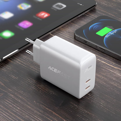 ACEFAST A9 PD40W USB C+C Dual Port Wall Charger Travel Charging Block Power Adapter EU Plug