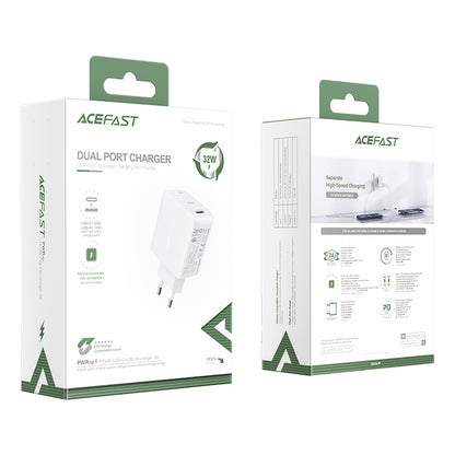 ACEFAST A5 PD32W USB C+A Dual Port Power Adapter Wall Charger EU Plug