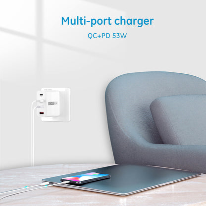 WLX-A6 PD20W+QC3.0 Multi-Port USB with PD Type-C Fast Charging Mobile Phone Power Adapter