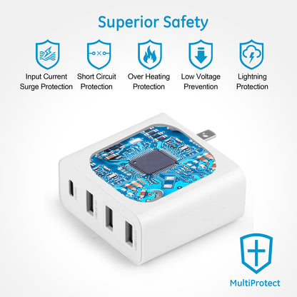 WLX-A6 PD20W+QC3.0 Multi-Port USB with PD Type-C Fast Charging Mobile Phone Power Adapter