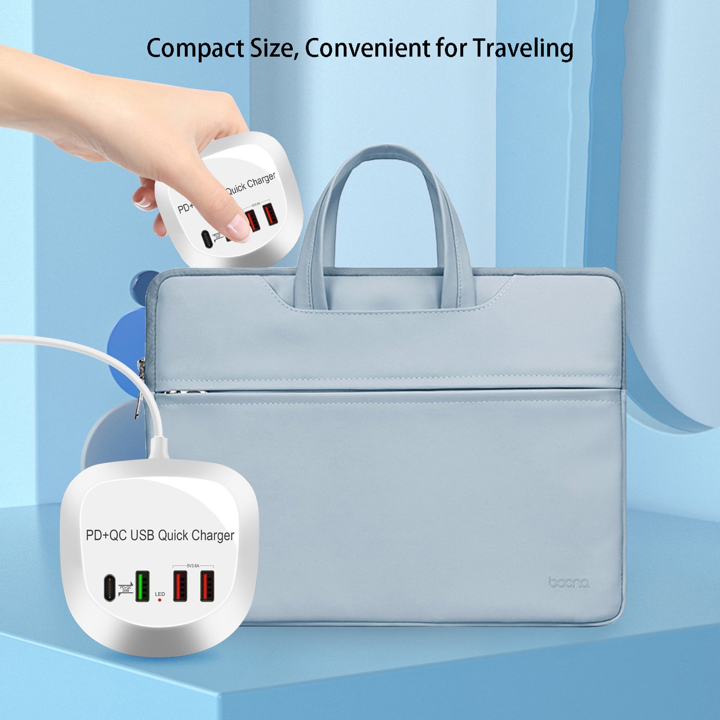 WLX-T3P PD20W+QC3.0 4 Ports USB Quick Charger Fast Charging Charger for Mobile Phone Tablet