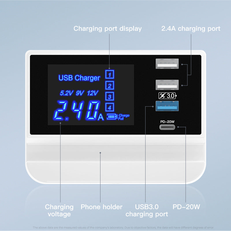 WIN HOW SOLUTION YC-CDA26D Quick Charge 3.0 USB +PD 20W Type-C Fast Charging Station 4-Port Charger [CE Certificated]