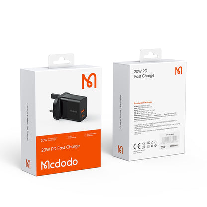 MCDODO CH-130 PD 20W Fast Charging Adapter USB+Type-C Dual Port Wall Charger