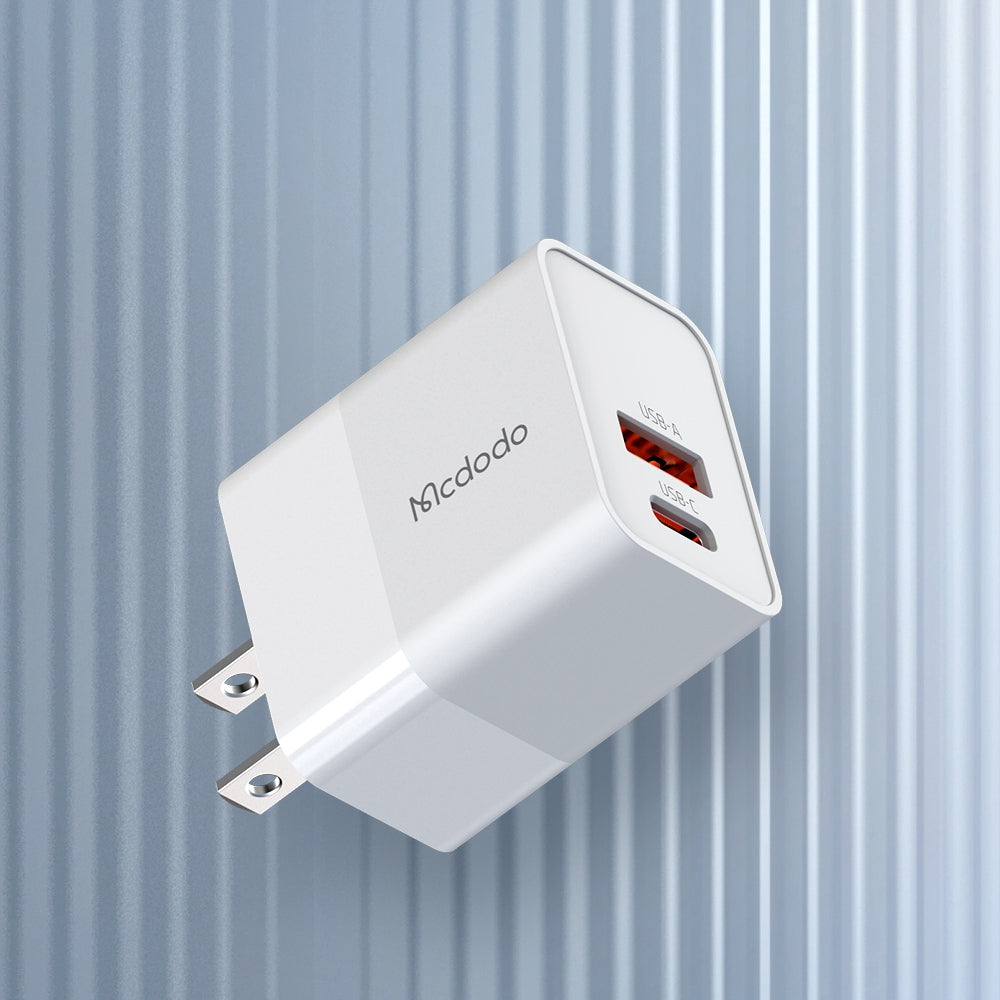 MCDODO CH-130 PD 20W Fast Charging Adapter USB+Type-C Dual Port Wall Charger