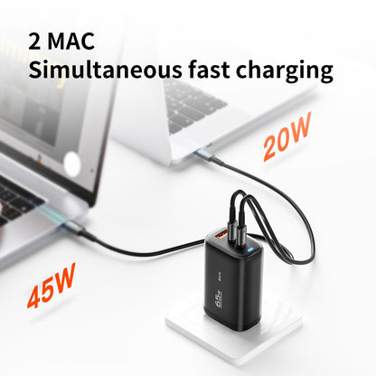 ESSAGER 65W GaN Travel Charging Dock 2 Type-C+1 USB UK Plug Wall Charger [with CE Certificate]