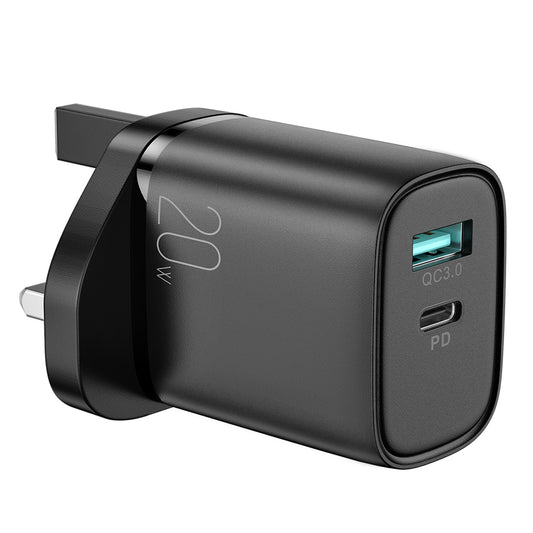 JOYROOM JR-QP2011 20W Dual Port Fast Charger QC3.0+PD Portable Mini Charger Block Cell Phone Wall Charger Adapter for iPhone 12/13 Series