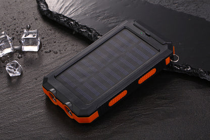 10000mAh Power Bank Convenient Solar Charger External Battery USB Charger Built in LED Light with Compass