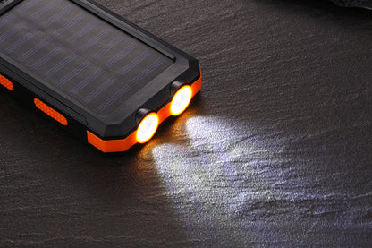 10000mAh Power Bank Convenient Solar Charger External Battery USB Charger Built in LED Light with Compass