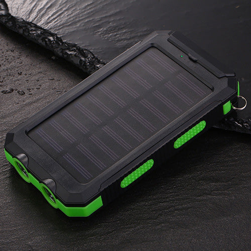 10000mAh Power Bank Convenient Solar Charger External Battery USB Charger Built in LED Light with Compass