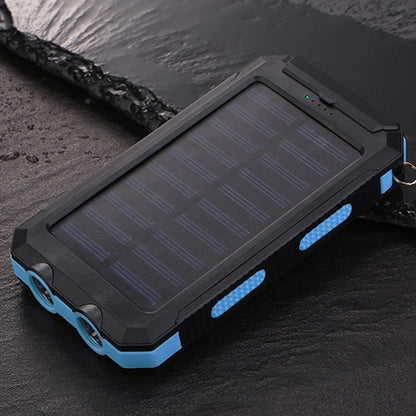 10000mAh Power Bank Convenient Solar Charger External Battery USB Charger Built in LED Light with Compass