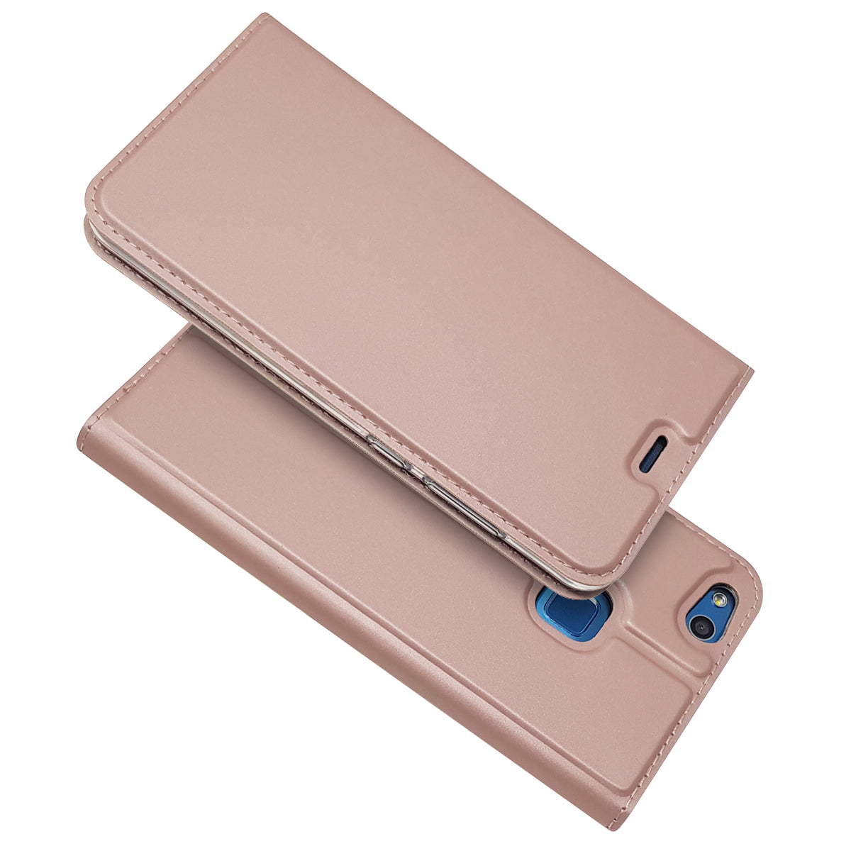 Auto-absorbed Magnetic Leather Stand Flip Case for Huawei P10 Lite