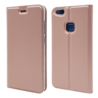 Auto-absorbed Magnetic Leather Stand Flip Case for Huawei P10 Lite