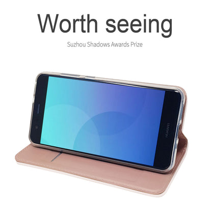 Auto-absorbed Magnetic Leather Stand Flip Case for Huawei P10 Lite