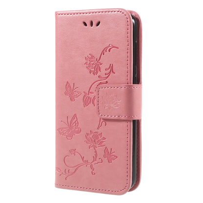 Imprint Butterfly and Flower PU Leather Wallet Phone Case for Huawei Y6 Pro (2017)/Enjoy 7/P9 lite mini