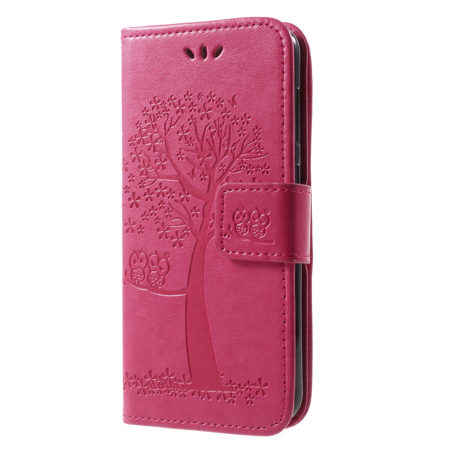 Imprint Tree Owl Leather Wallet Stand Case for Huawei P9 lite mini / Y6 Pro (2017) / Enjoy 7