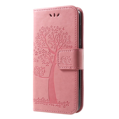 Imprint Tree Owl Leather Wallet Stand Case for Huawei P9 lite mini / Y6 Pro (2017) / Enjoy 7