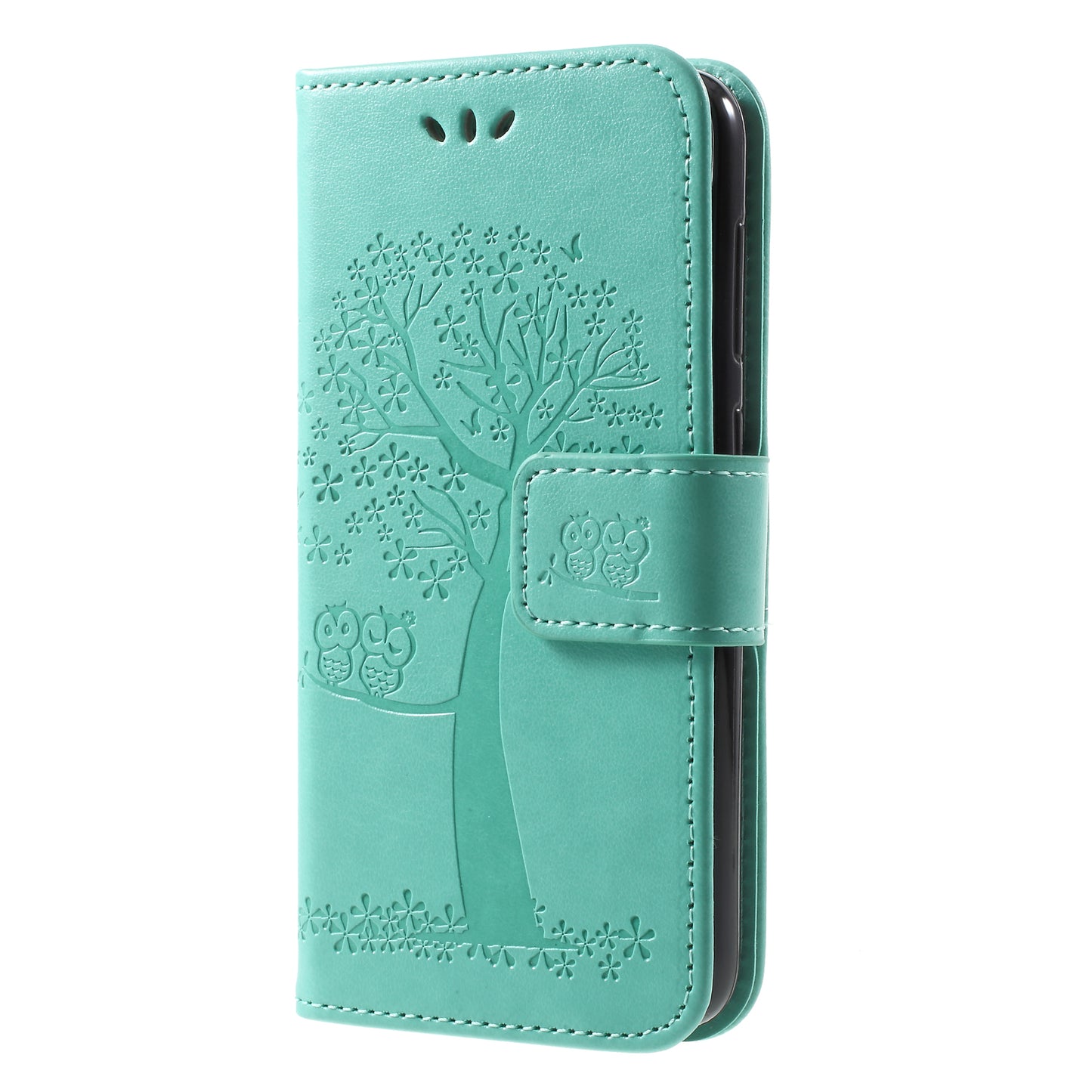 Imprint Tree Owl Leather Wallet Stand Case for Huawei P9 lite mini / Y6 Pro (2017) / Enjoy 7