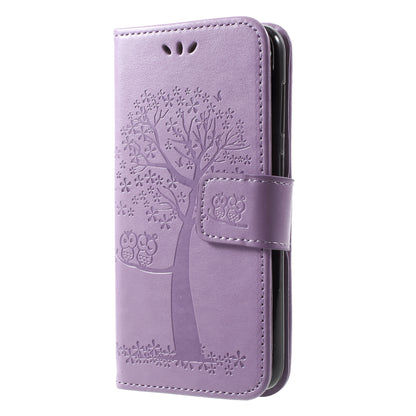 Imprint Tree Owl Leather Wallet Stand Case for Huawei P9 lite mini / Y6 Pro (2017) / Enjoy 7