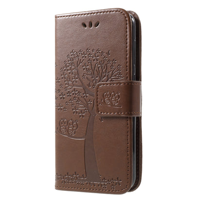 Imprint Tree Owl Leather Wallet Stand Case for Huawei P9 lite mini / Y6 Pro (2017) / Enjoy 7