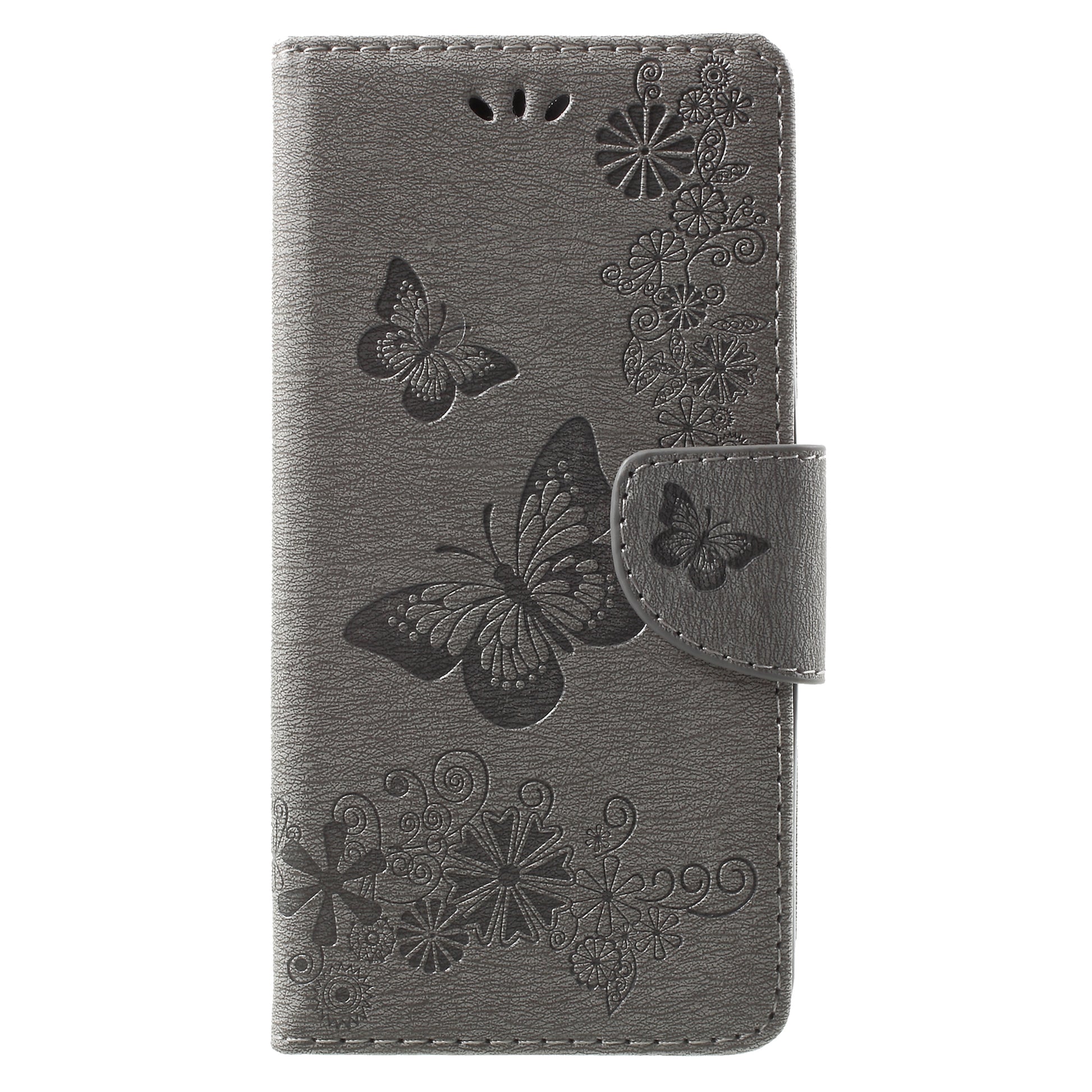 Imprinted Butterfly Flowers Leather Wallet Phone Shell Case for Huawei Mate 10 Lite / nova 2i / Maimang 6 / Honor 9i (India)