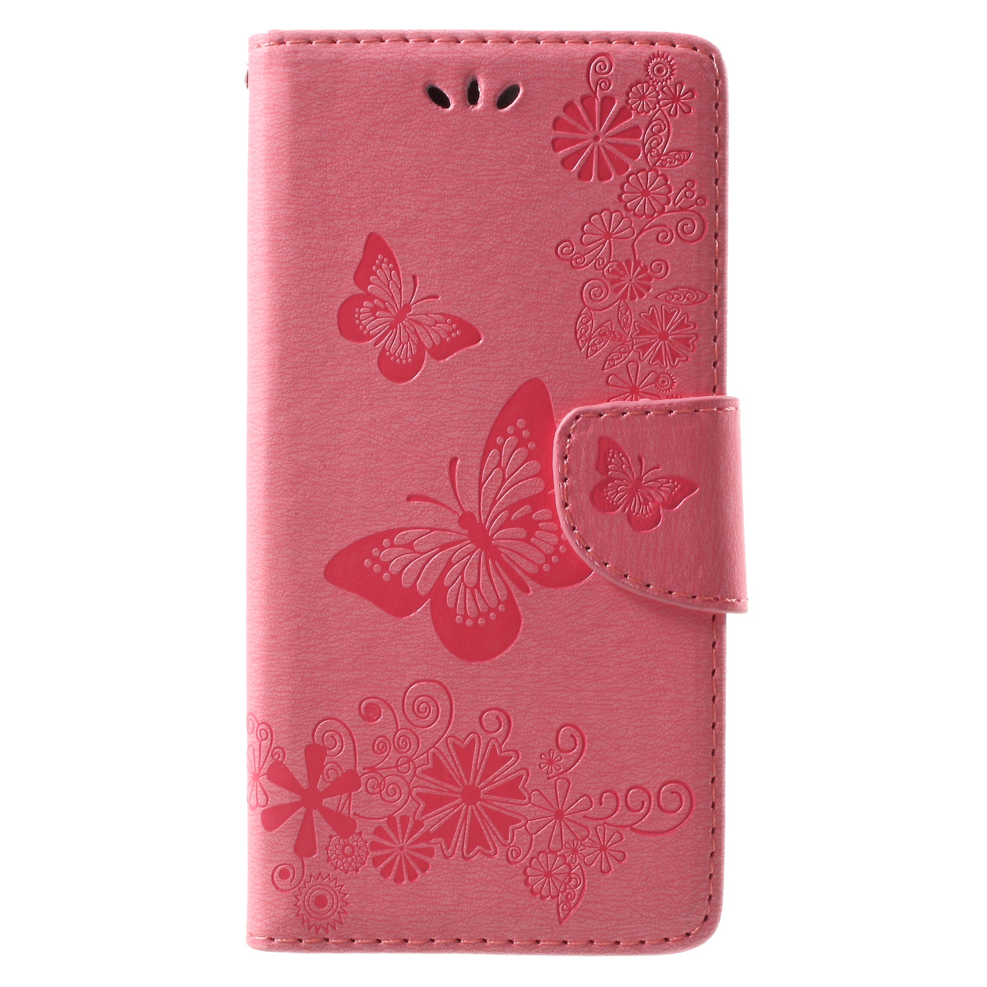 Imprinted Butterfly Flowers Leather Wallet Phone Shell Case for Huawei Mate 10 Lite / nova 2i / Maimang 6 / Honor 9i (India)