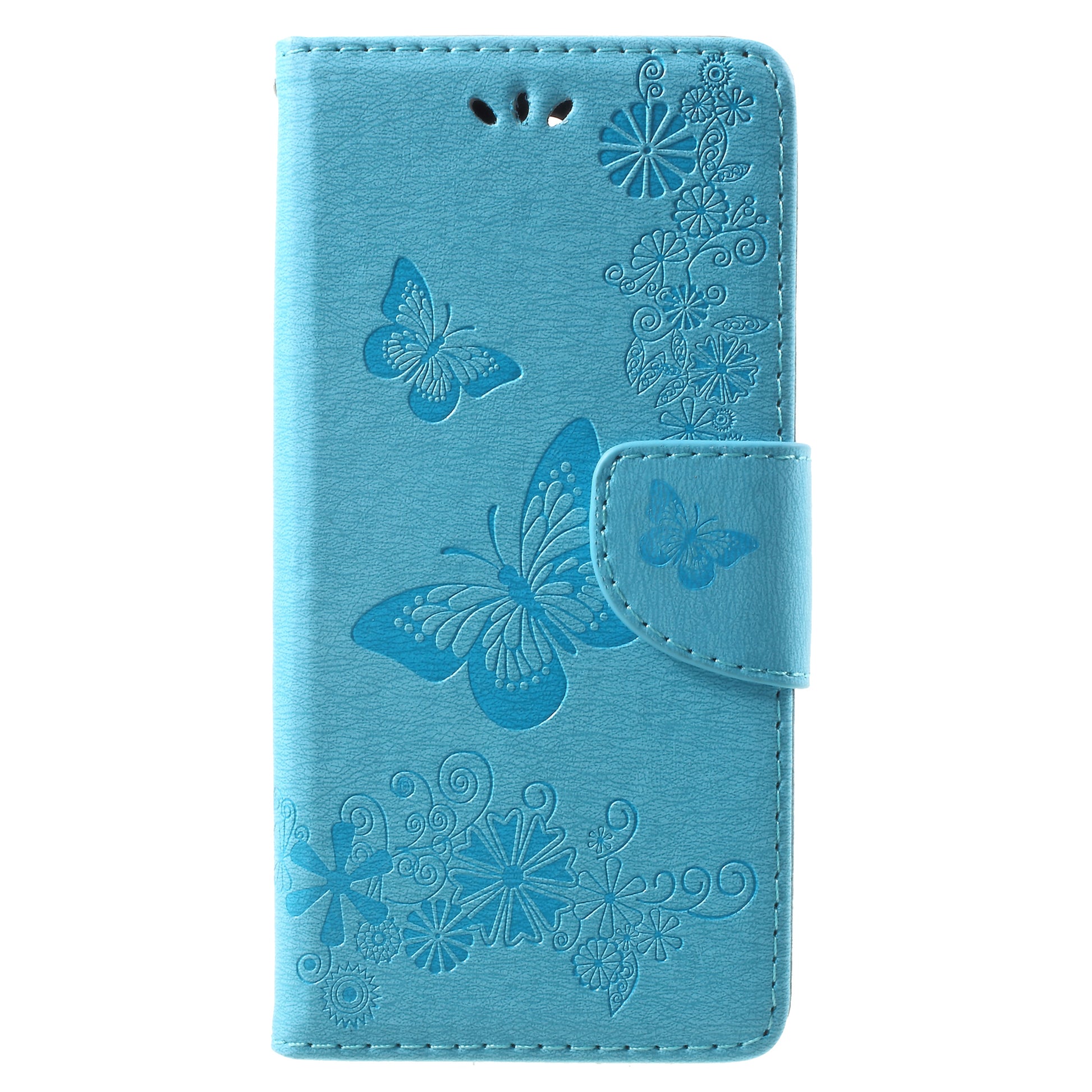 Imprinted Butterfly Flowers Leather Wallet Phone Shell Case for Huawei Mate 10 Lite / nova 2i / Maimang 6 / Honor 9i (India)