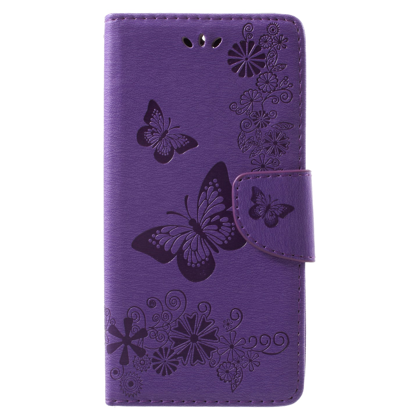 Imprinted Butterfly Flowers Leather Wallet Phone Shell Case for Huawei Mate 10 Lite / nova 2i / Maimang 6 / Honor 9i (India)