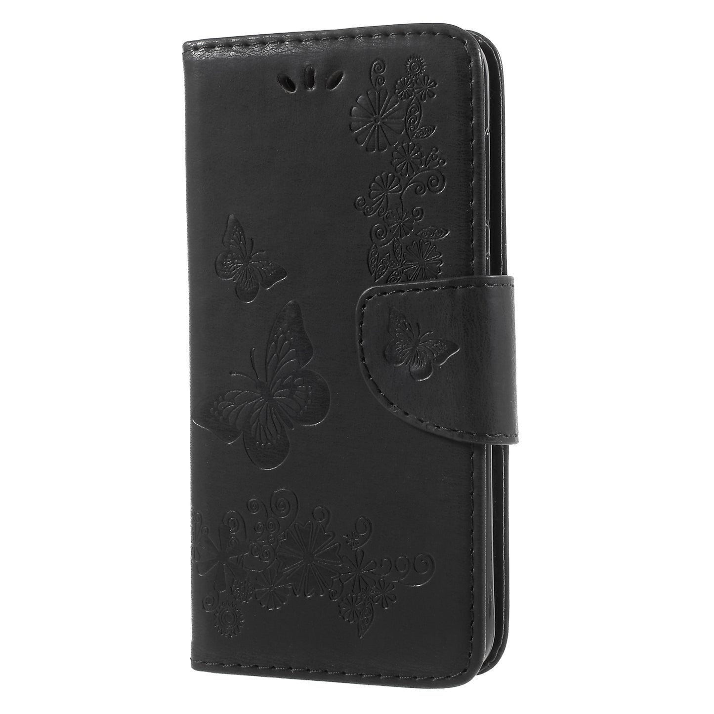 Imprinted Butterfly Flowers Leather Wallet Cover for Huawei P9 lite mini / Enjoy 7 / Y6 Pro (2017)