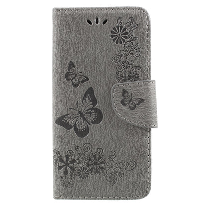 Imprinted Butterfly Flowers Leather Wallet Cover for Huawei P9 lite mini / Enjoy 7 / Y6 Pro (2017)