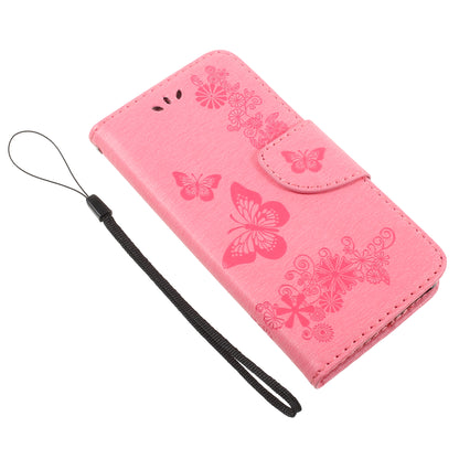 Imprinted Butterfly Flowers Leather Wallet Cover for Huawei P9 lite mini / Enjoy 7 / Y6 Pro (2017)