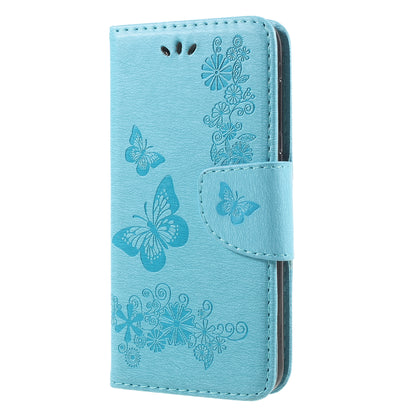 Imprinted Butterfly Flowers Leather Wallet Cover for Huawei P9 lite mini / Enjoy 7 / Y6 Pro (2017)