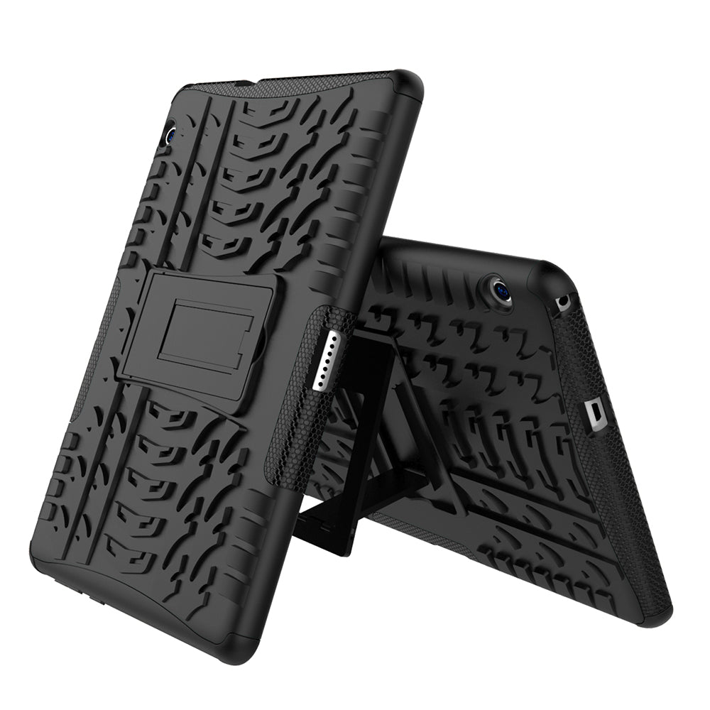 Tyre Pattern Kickstand PC + TPU Phone Accessory Case for Huawei MediaPad T3 10 (9.6inch)