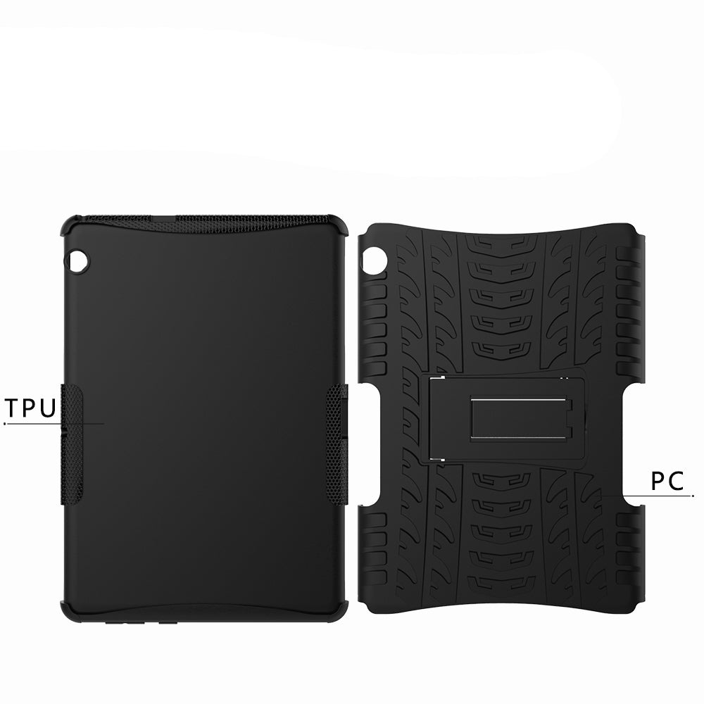 Tyre Pattern Kickstand PC + TPU Phone Accessory Case for Huawei MediaPad T3 10 (9.6inch)