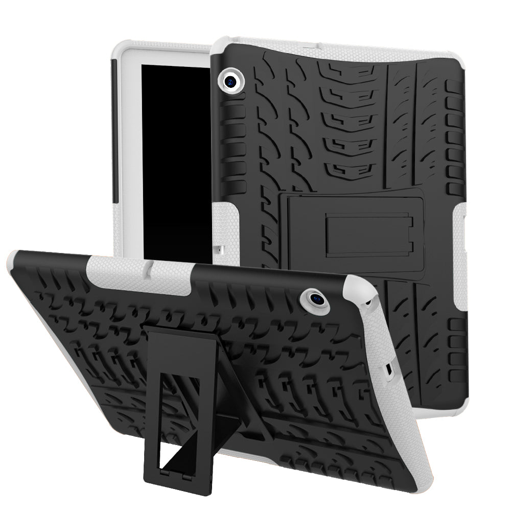 Tyre Pattern Kickstand PC + TPU Phone Accessory Case for Huawei MediaPad T3 10 (9.6inch)