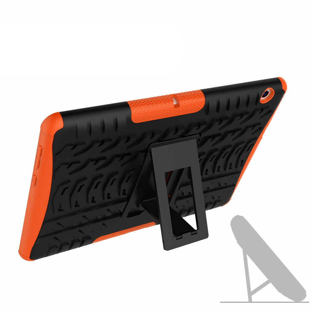 Tyre Pattern Kickstand PC + TPU Phone Accessory Case for Huawei MediaPad T3 10 (9.6inch)