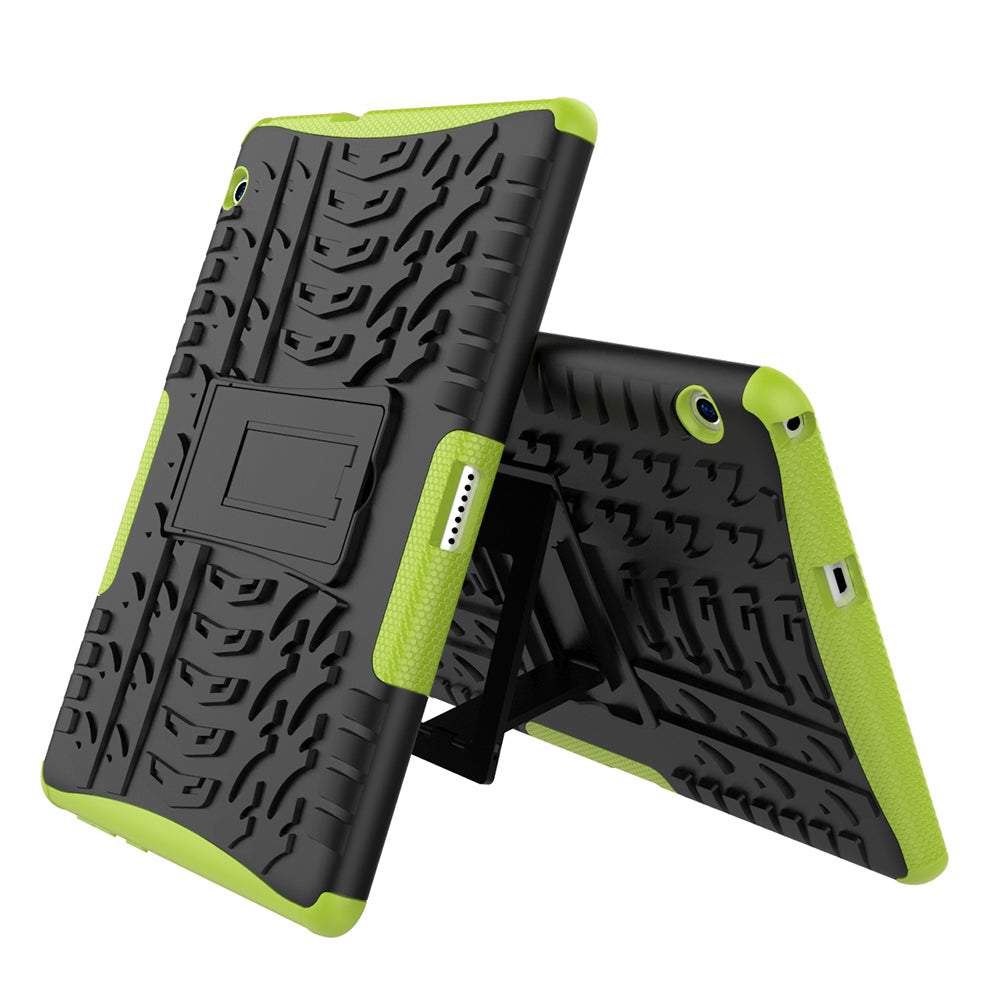 Tyre Pattern Kickstand PC + TPU Phone Accessory Case for Huawei MediaPad T3 10 (9.6inch)