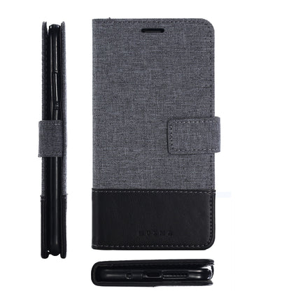 MUXMA Splicing PU Leather Canvas Wallet Phone Cover for Huawei Mate 10 Pro