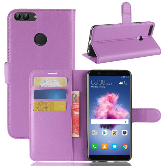 Litchi Skin PU Leather Wallet Stand Phone Shell for Huawei P Smart / Enjoy 7S