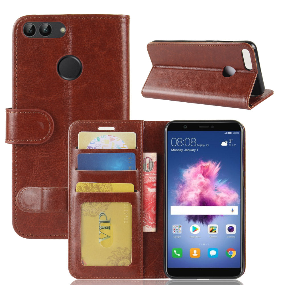 Crazy Horse Texture Wallet Leather Phone Case for Huawei P Smart / Enjoy 7S