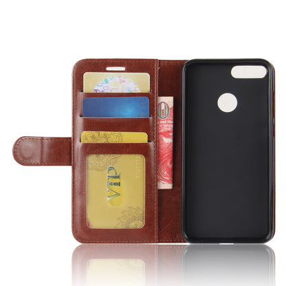 Crazy Horse Texture Wallet Leather Phone Case for Huawei P Smart / Enjoy 7S