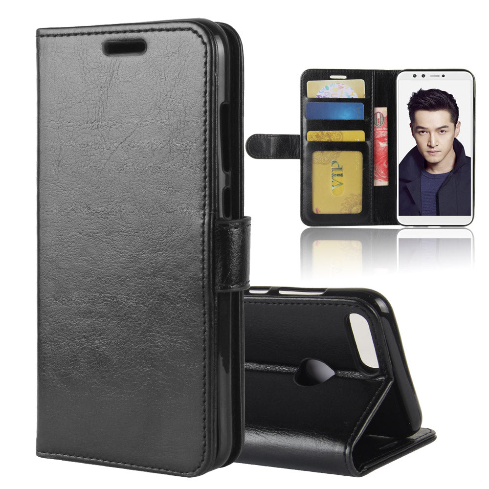 Crazy Horse Texture Leather Wallet Case with Stand for Huawei Honor 9 Lite / Honor 9 Youth Edition