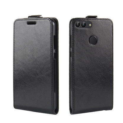 Crazy Horse Texture Vertical Flip Card Holder Leather Case for Huawei P Smart / Enjoy 7S